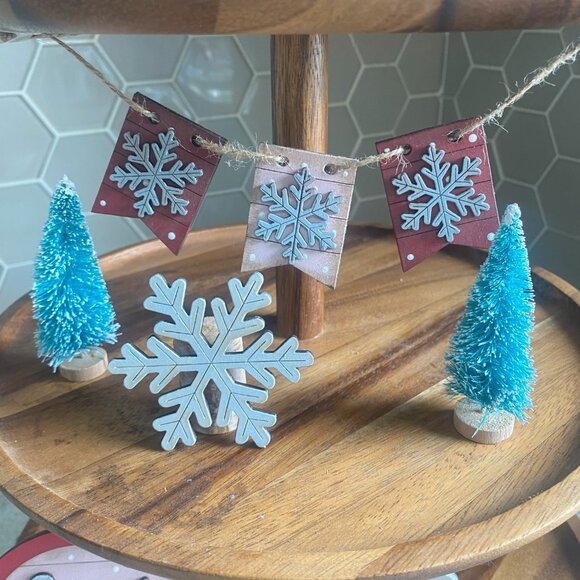 Handmade Frosty Winter Tiered Tray Decor (Tray Not Included) - Picture 3 of 11